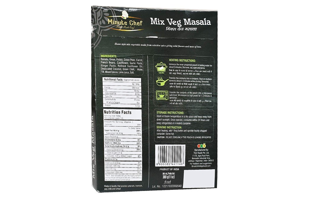 Minute Chef Mix Veg Masala    Pack  300 grams